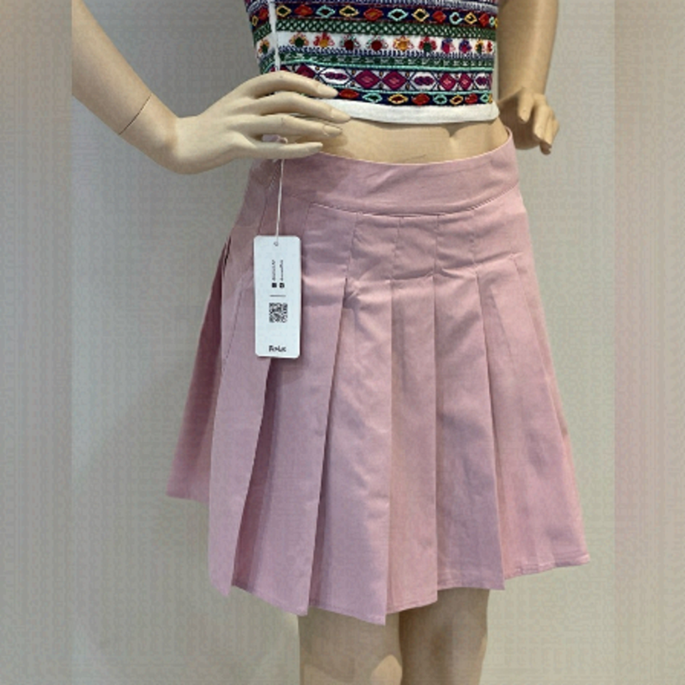 BNWT ROMWE Pink pleated Skirt Size Large